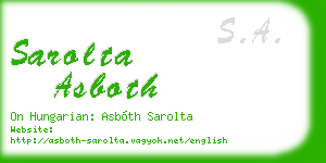 sarolta asboth business card